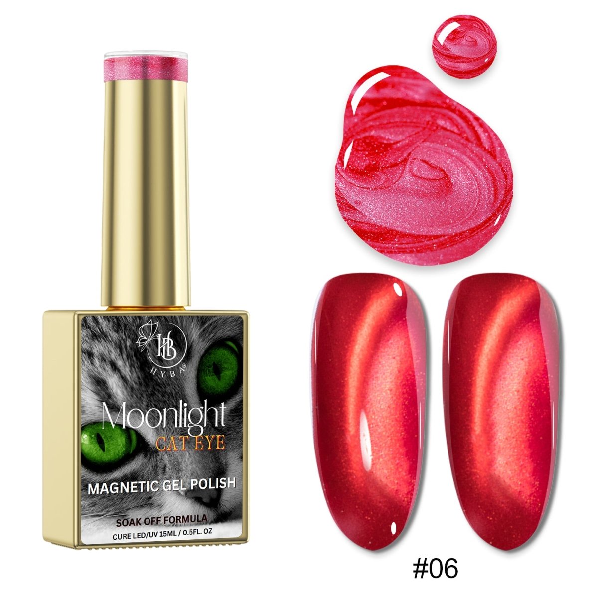 MOONLIGHT Cat Eye Collection - Magnetic Gel Polish - 12 Colors - HYBA BEAUTY