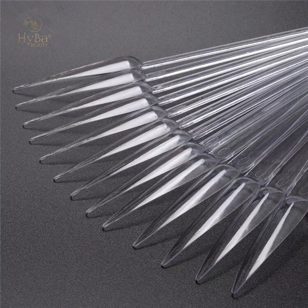Nail Practice Color Display Fan Shape Display Tips (CLEARANCE) (CLEAR STILETTO/ 50pcs) - HyBa® BEAUTY