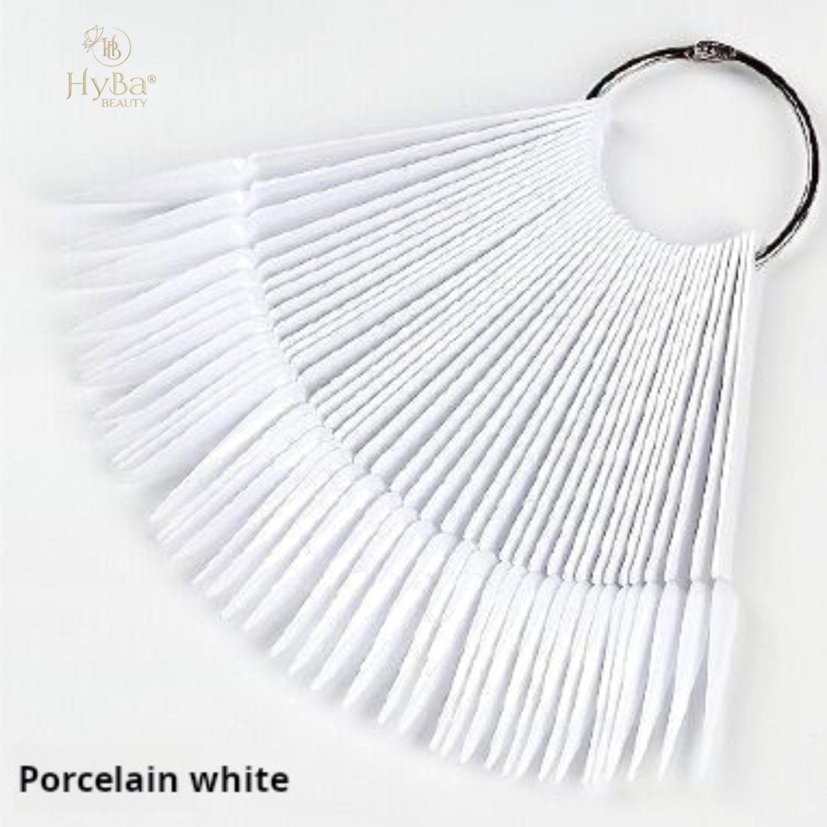 Nail Practice Color Display Fan Shape Display Tips (CLEARANCE) (WHITE STILETTO / 50pcs) - HyBa® BEAUTY