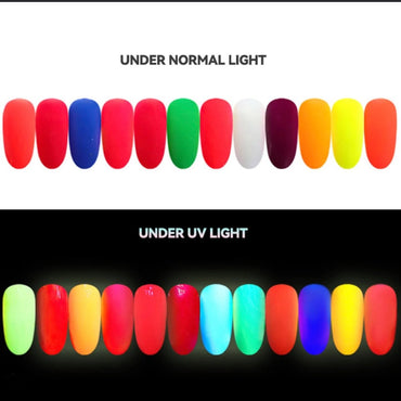 Neon Pigment Powder - 12 Pcs Color Set - HYBA BEAUTY
