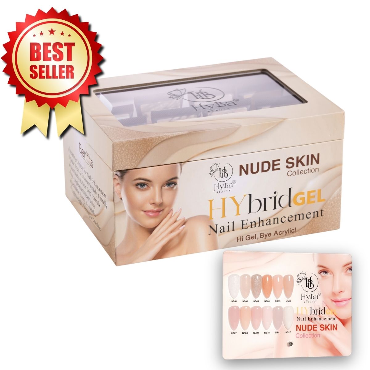 NUDE SKIN HyGEL® Box Set #3 - (Includes: 12 color tubes, 1 mini squeezer & 1 color chart) - HyBa® BEAUTY