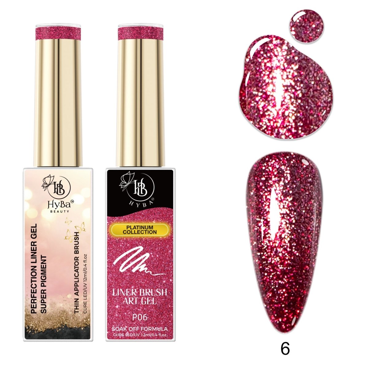 PLATINUM REFLECTIVE Gel Liner Box Set / 12 colors - HYBA BEAUTY