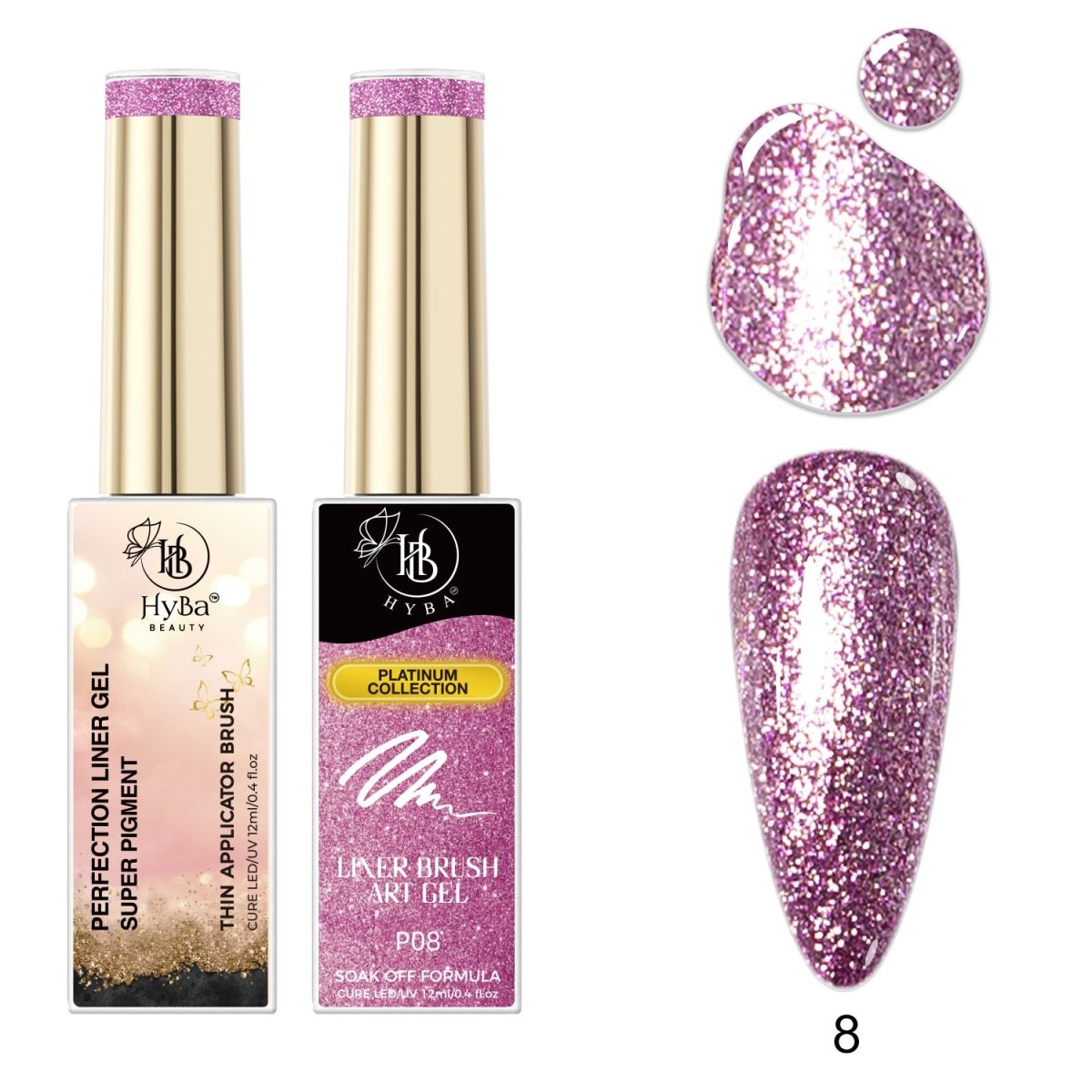 PLATINUM REFLECTIVE Gel Liner Box Set / 12 colors - HYBA BEAUTY