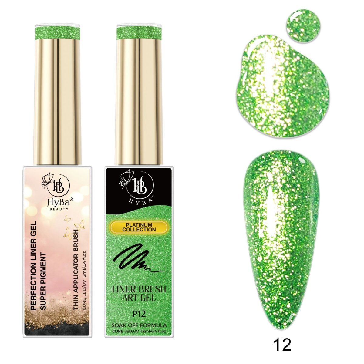 PLATINUM REFLECTIVE Gel Liner Box Set / 12 colors - HYBA BEAUTY