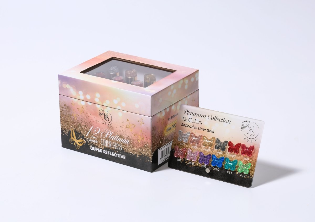 PLATINUM REFLECTIVE Gel Liner Box Set / 12 colors - HYBA BEAUTY