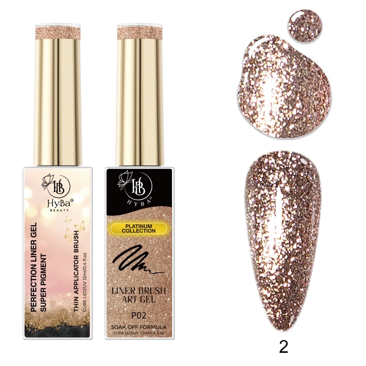 PLATINUM REFLECTIVE Liner Gel Set / 4pcs colors - HYBA BEAUTY