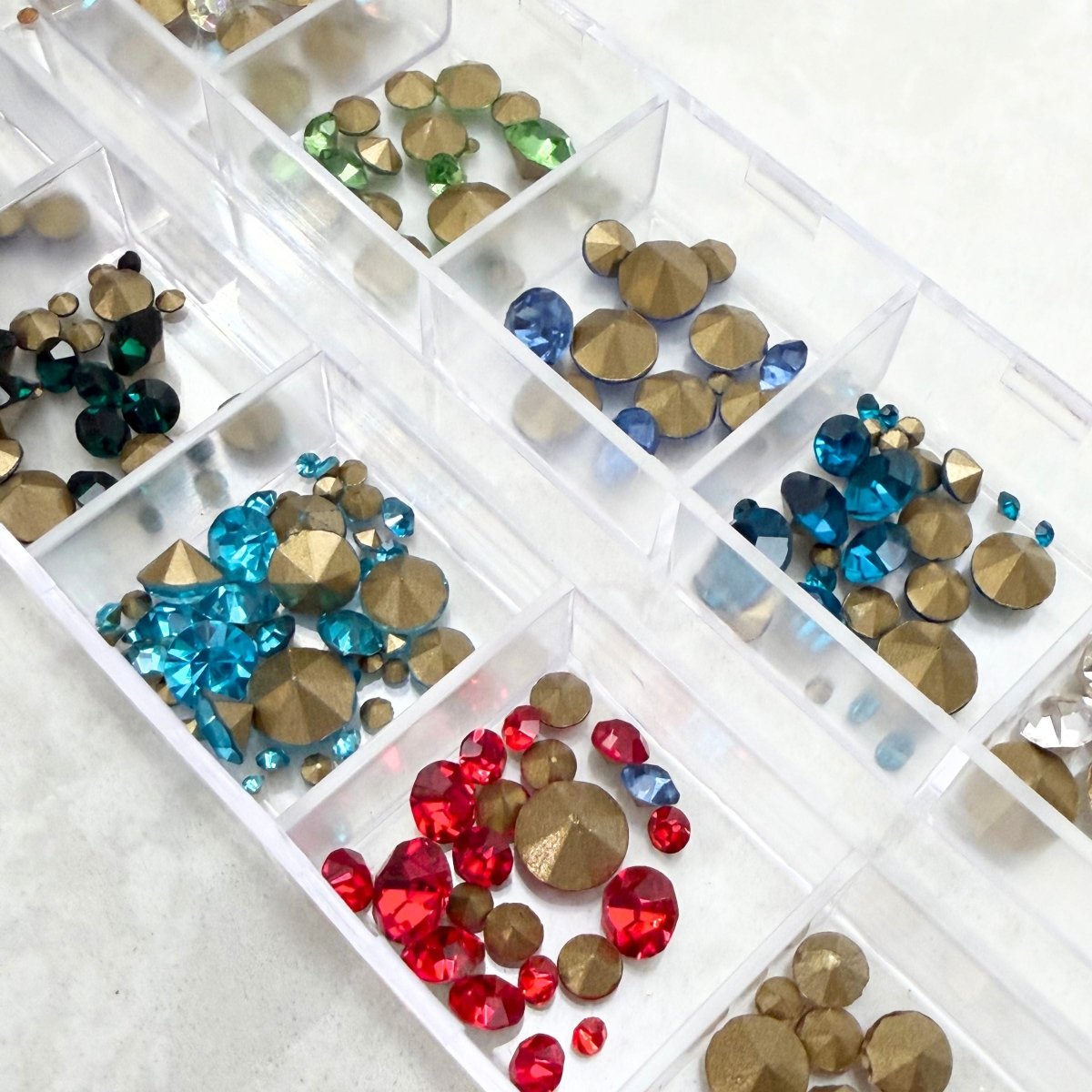 Pointed Back Crystal Stones (12 colors / Mix Sizes) - Nail Art (CLEARANCE) - HyBa® BEAUTY