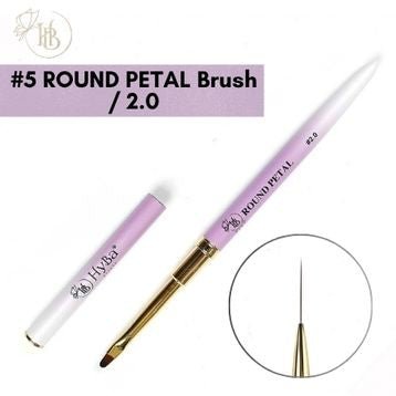 ROUND PETAL Nail Art Brush 2.0, Kolinsky Hair #5 - HyBa® BEAUTY