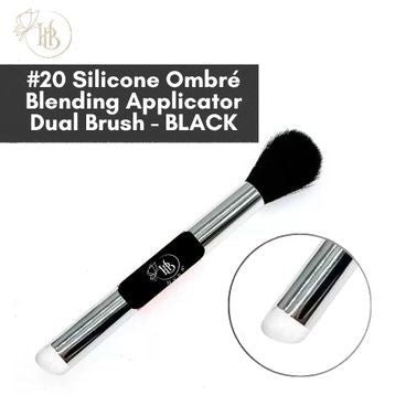 Silicone Ombré Blending Applicator Dual Brush #20 (BLACK) - HyBa® BEAUTY