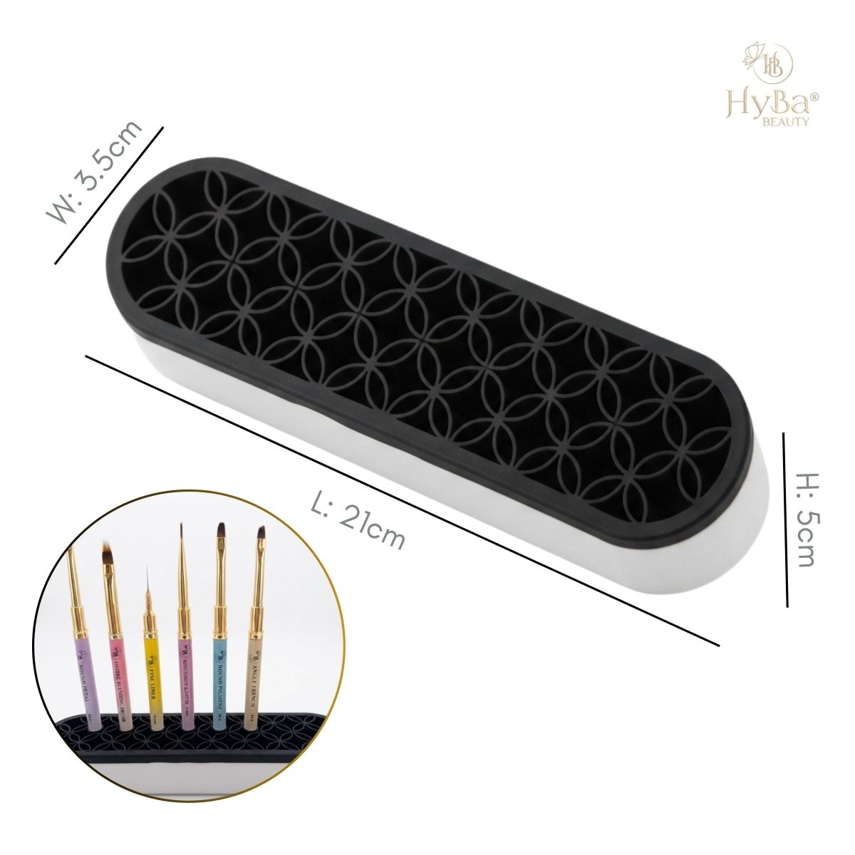 Silicone/Plastic Brush Holder Stand (BLACK & WHITE) (CLEARANCE) - HyBa® BEAUTY