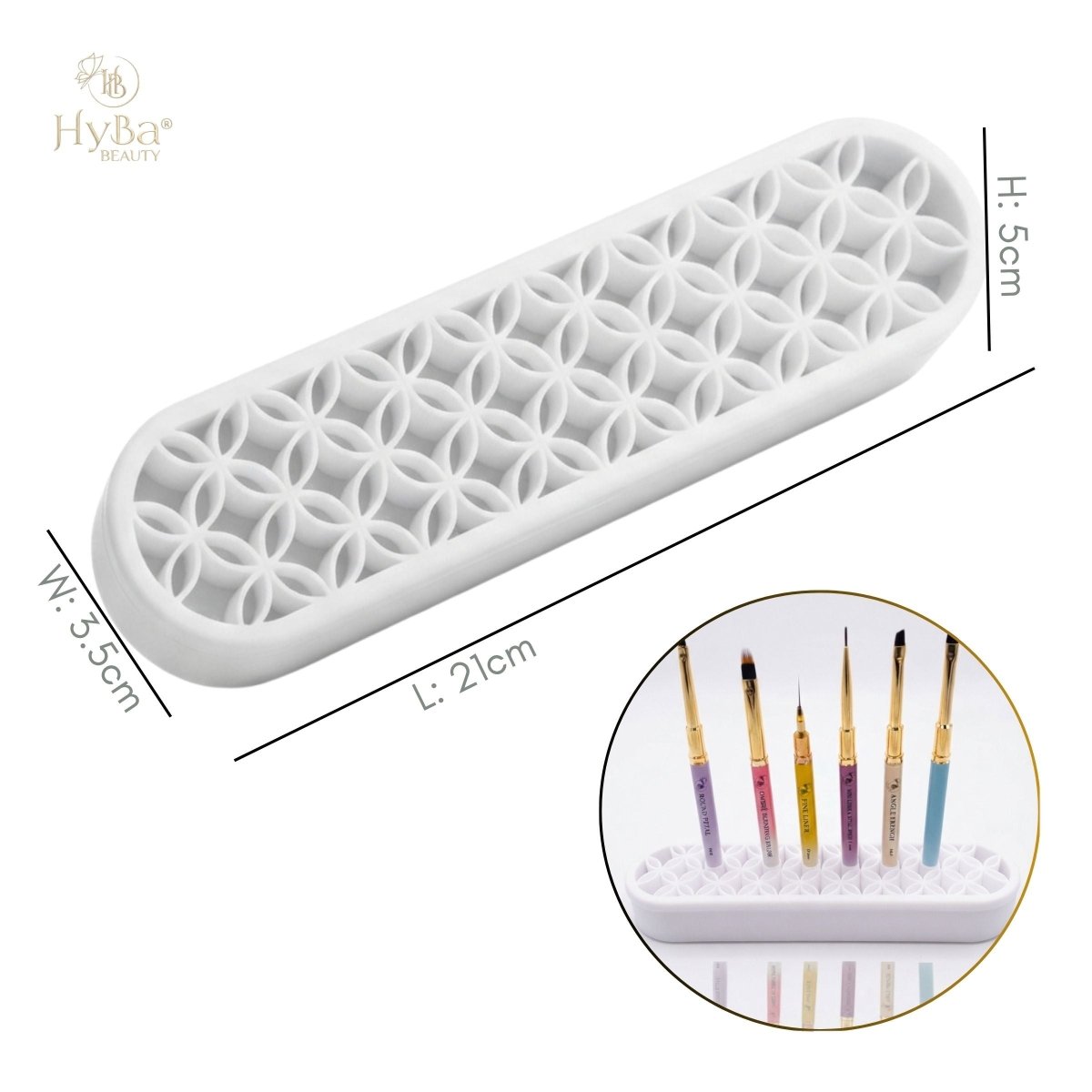 Silicone/Plastic Brush Holder Stand (White) (CLEARANCE) - HyBa® BEAUTY