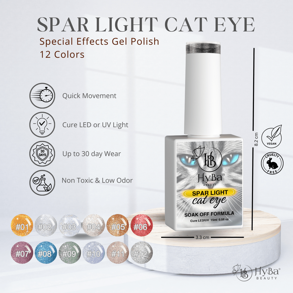SPAR LIGHT Cat Eye Gel Collection - 12 colors - HYBA BEAUTY