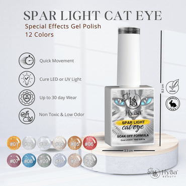 SPAR LIGHT Cat Eye Gel Collection - 12 colors - HYBA BEAUTY