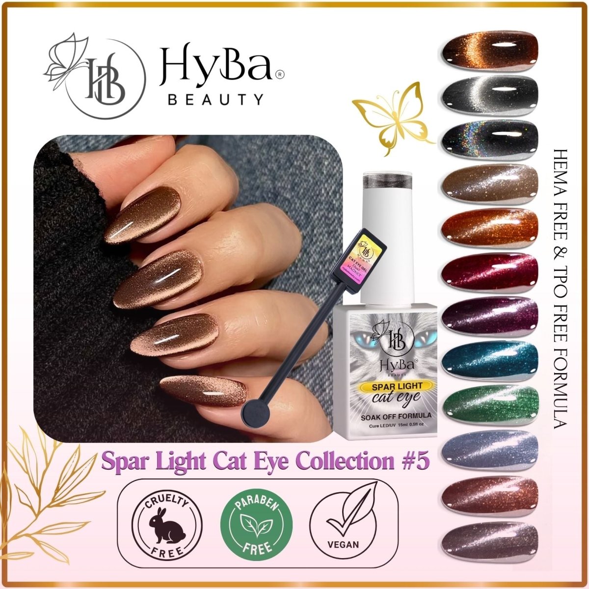 SPAR LIGHT Cat Eye Gel Collection 5 - 12 Colors Box Set - CLEARANCE - HYBA BEAUTY