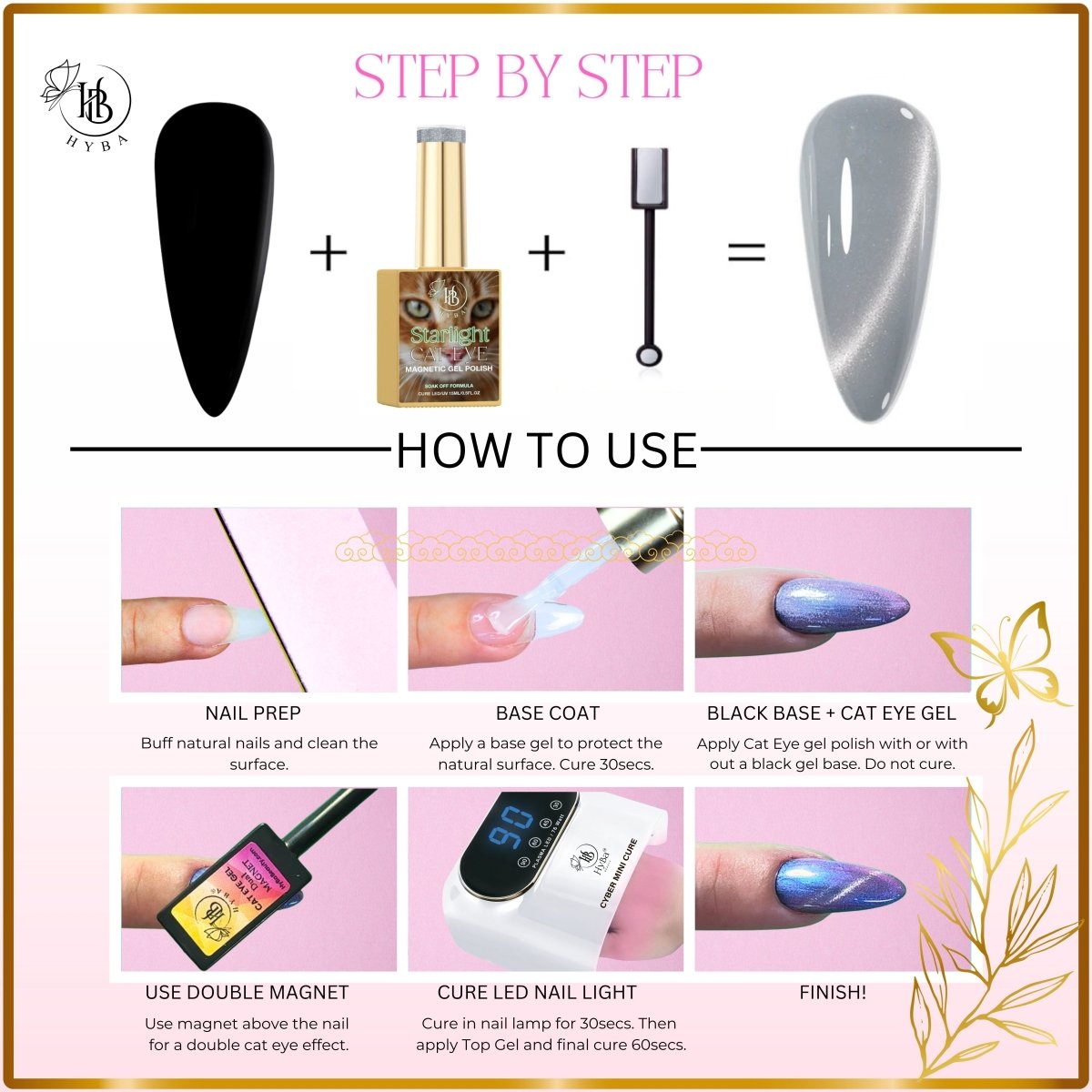 STARLIGHT Cat Eye Collection 1 - Magnetic Gel Polish - HYBA BEAUTY