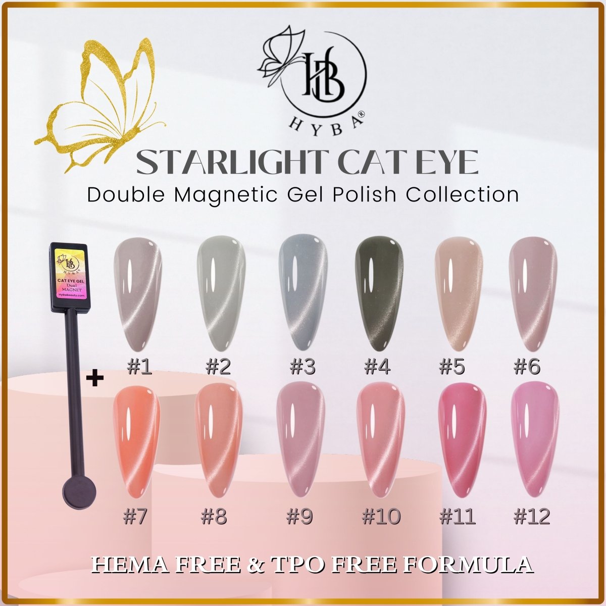 STARLIGHT Cat Eye Collection 1 - Magnetic Gel Polish - HYBA BEAUTY