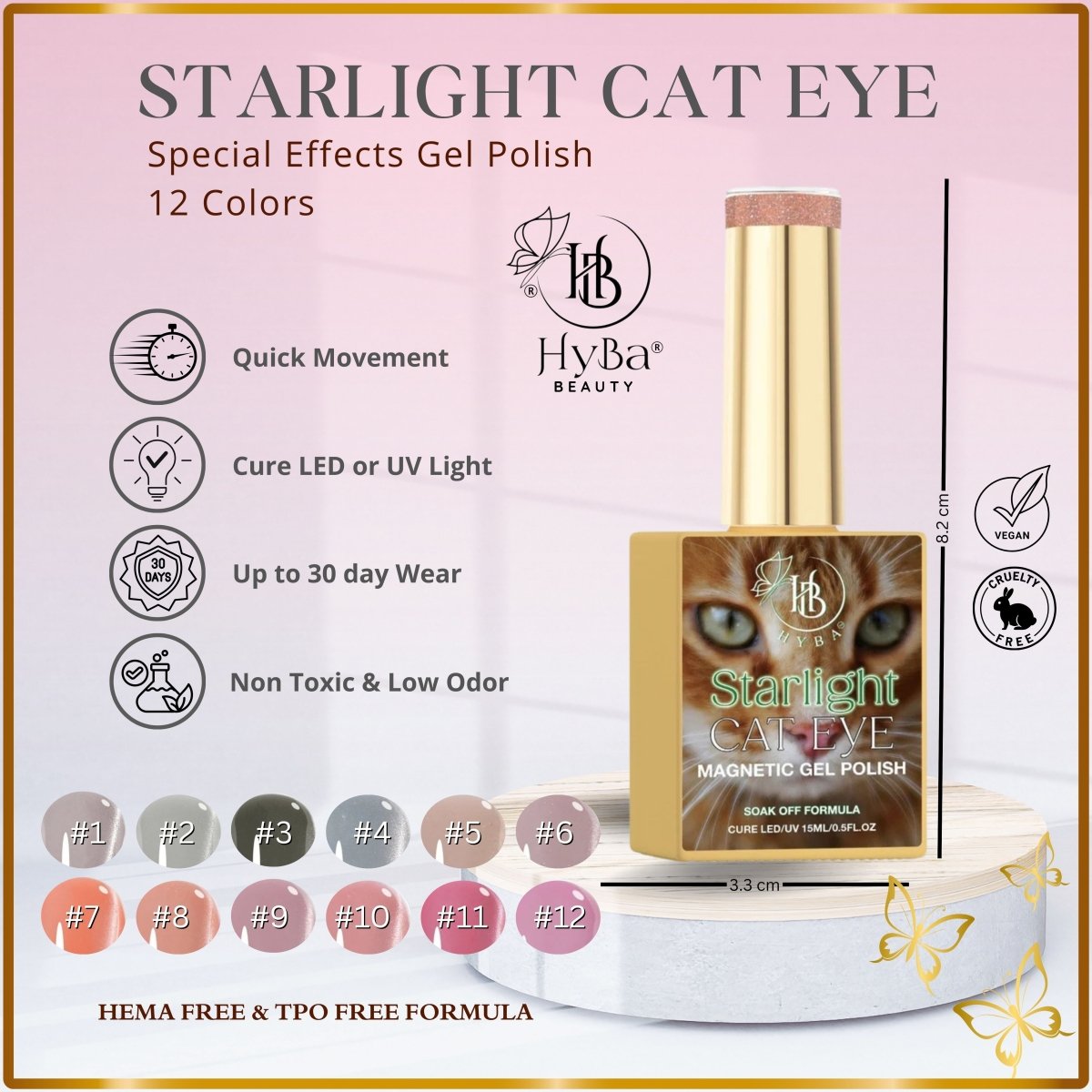 STARLIGHT Cat Eye Collection 1 - Magnetic Gel Polish - HYBA BEAUTY