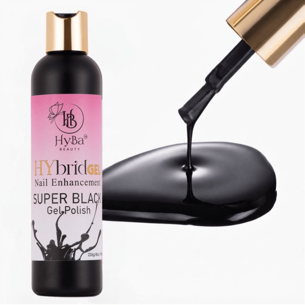 SUPER BLACK Gel Polish Refill Bottle (8oz / 240 ml) - HyBa® BEAUTY