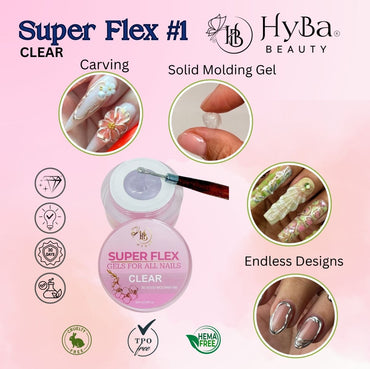 SUPER FLEX - 1 CLEAR Molding Gel 30ml - HYBA BEAUTY