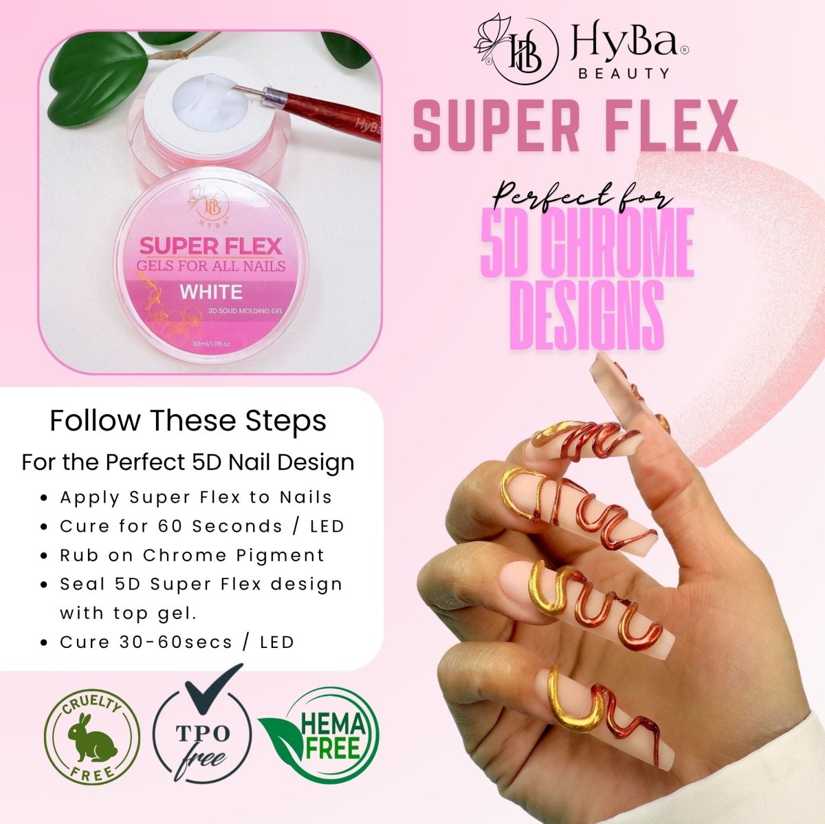 SUPER FLEX - 2 WHITE Molding Gel 30ml - HYBA BEAUTY