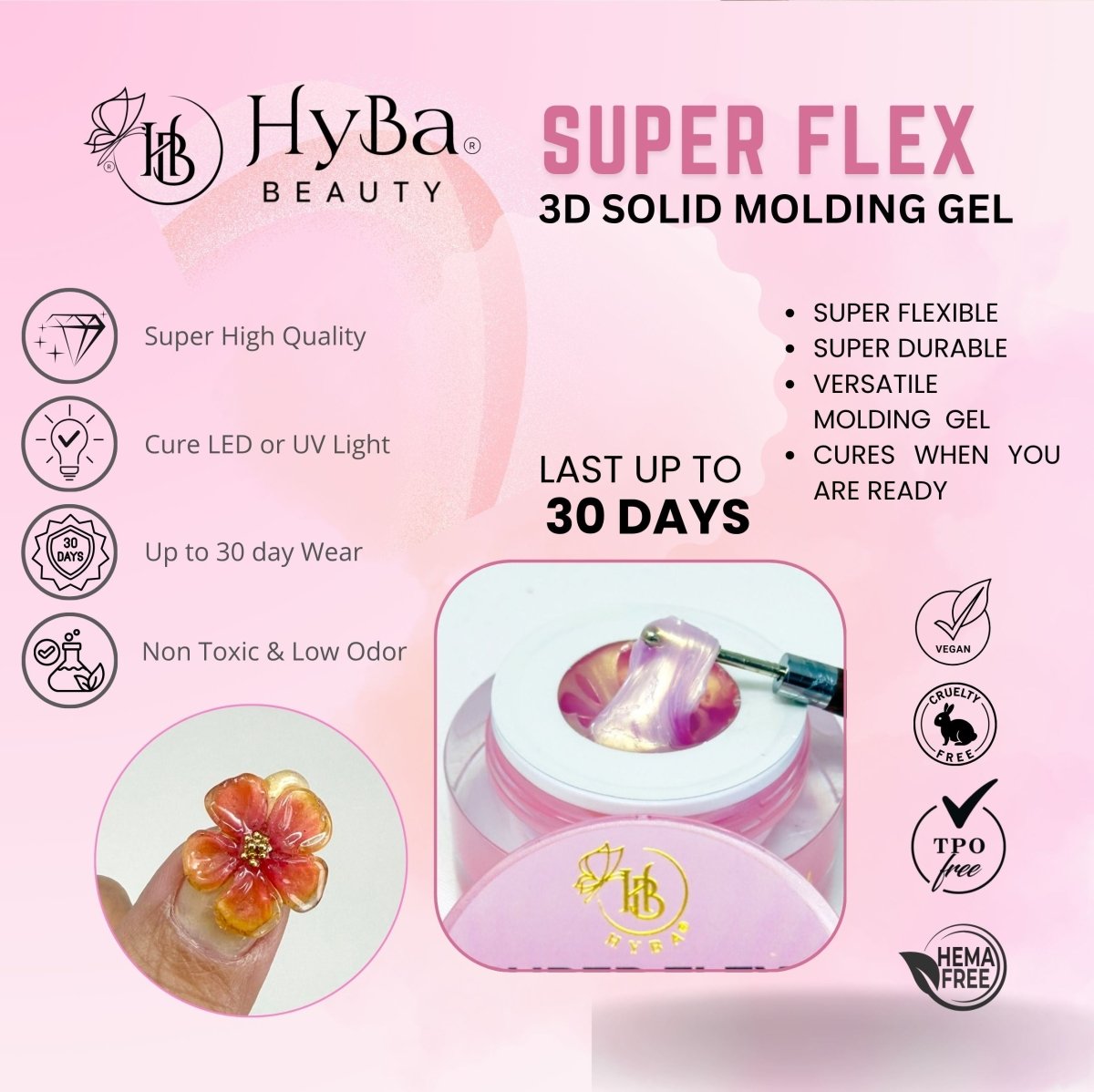 SUPER FLEX - 5 WHITE PEARL Molding Gel 30ml - HYBA BEAUTY