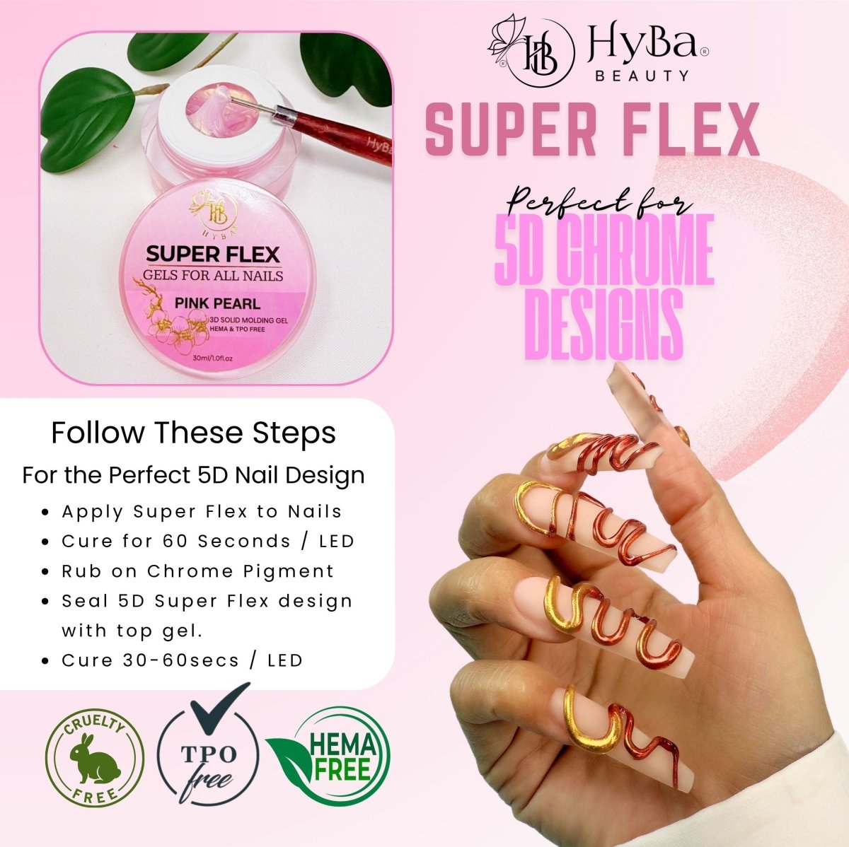 SUPER FLEX - 5 WHITE PEARL Molding Gel 30ml - HYBA BEAUTY