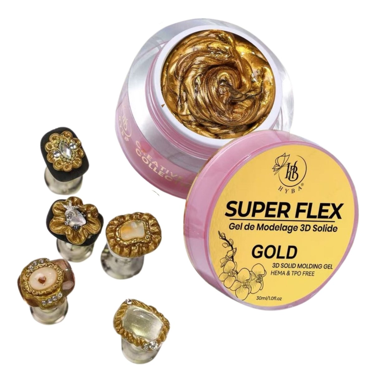 SUPER FLEX - 8 GOLD Molding Gel 30ml - HYBA BEAUTY