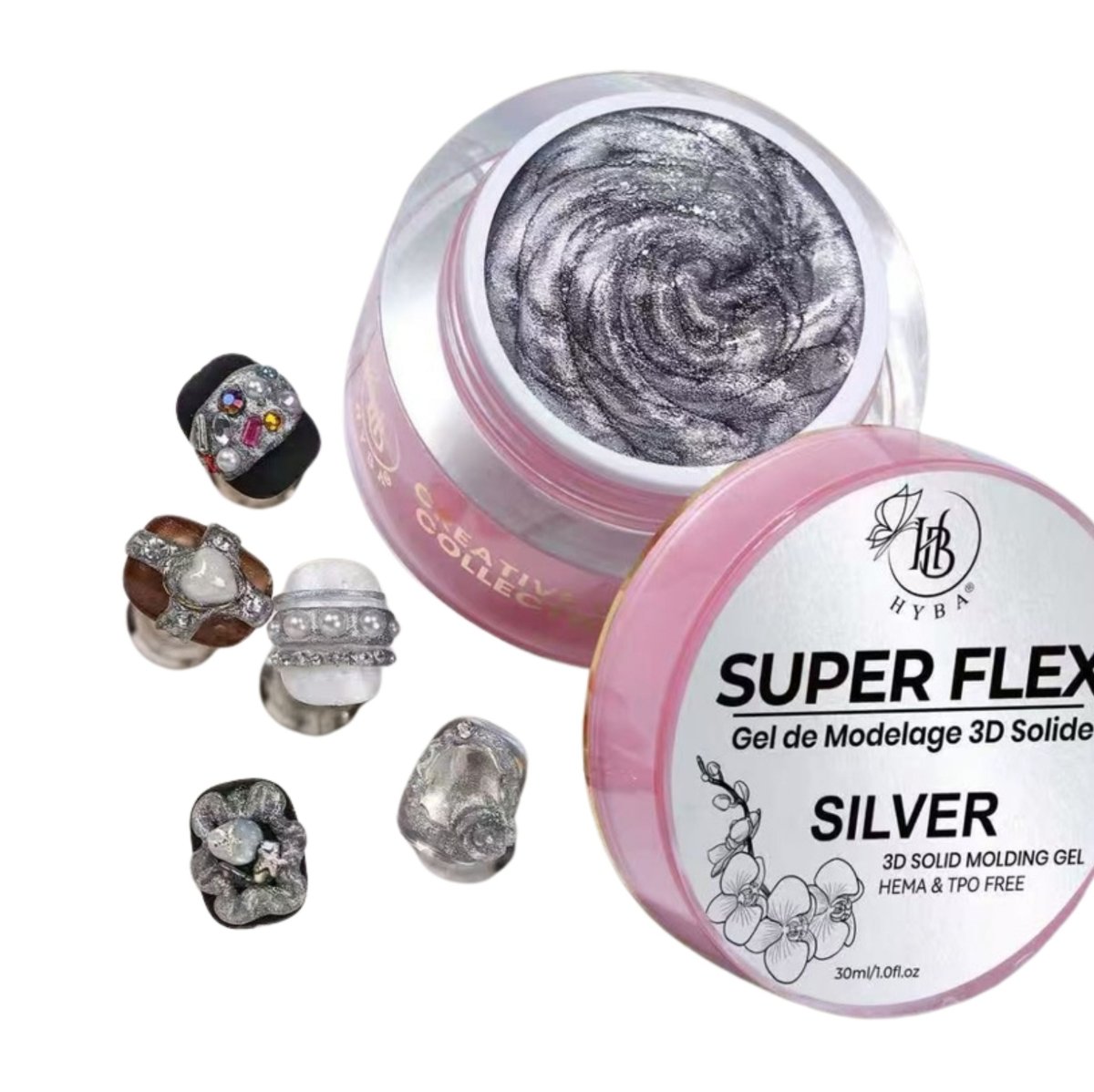SUPER FLEX - 9 SILVER Molding Gel 30ml - HYBA BEAUTY