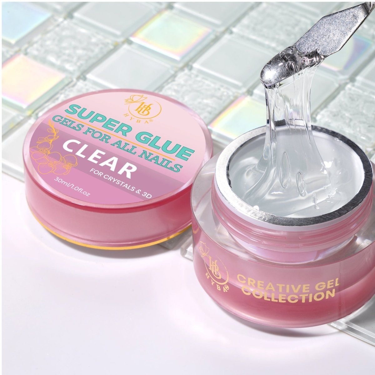 SUPER GLUE - Nail Art Adhesive Gel 30ml (Clear) - HYBA BEAUTY