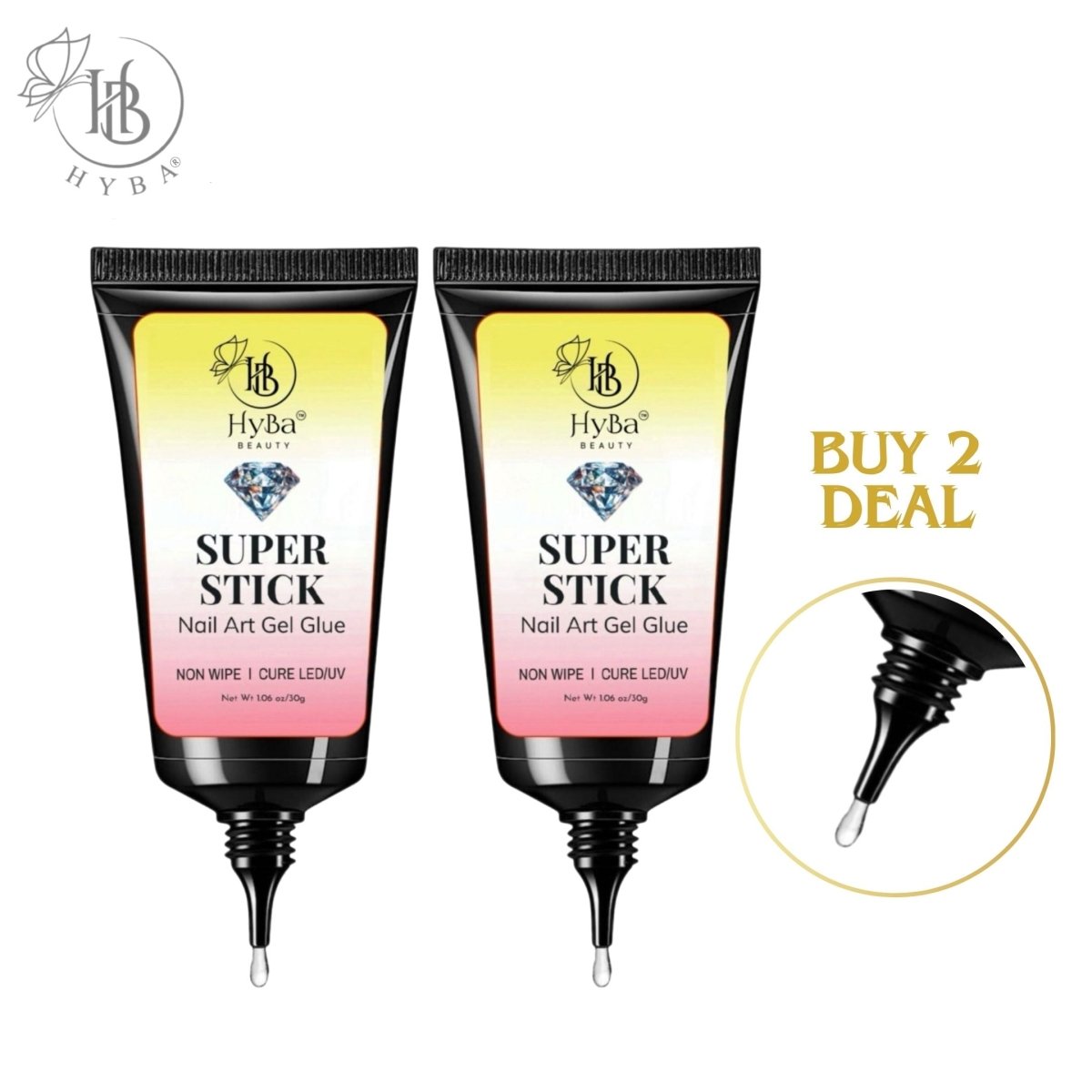 SUPER STICK NAIL ART GEL GLUE - HYBA BEAUTY