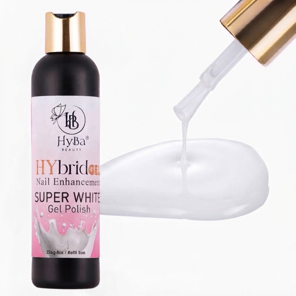 SUPER WHITE Gel Polish Refill Bottle (8oz / 240 ml) - HyBa® BEAUTY