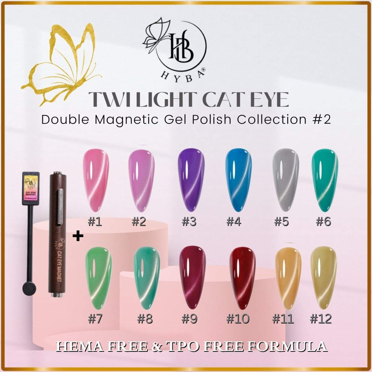 TWILIGHT Cat Eye Collection 2 - Magnetic Gel Polish - HYBA BEAUTY