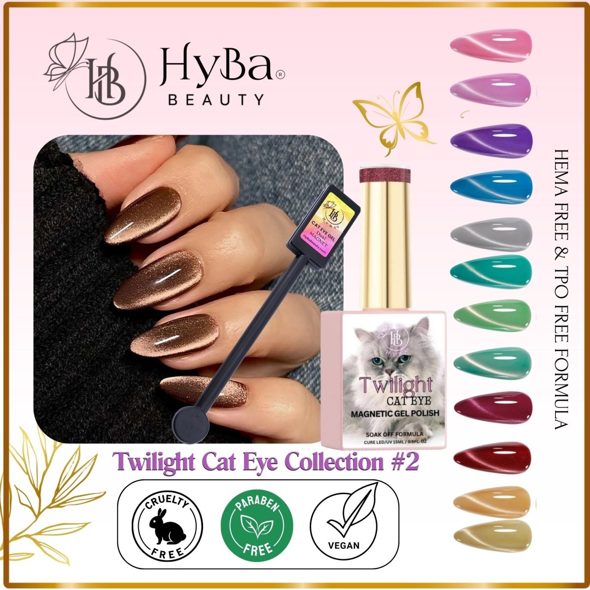 TWILIGHT Cat Eye Collection 2 - Magnetic Gel Polish - HYBA BEAUTY