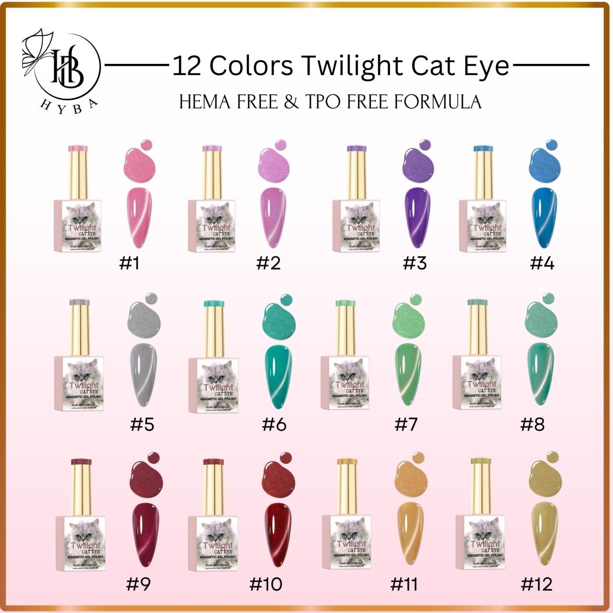 TWILIGHT Cat Eye Collection 2 - Magnetic Gel Polish - HYBA BEAUTY