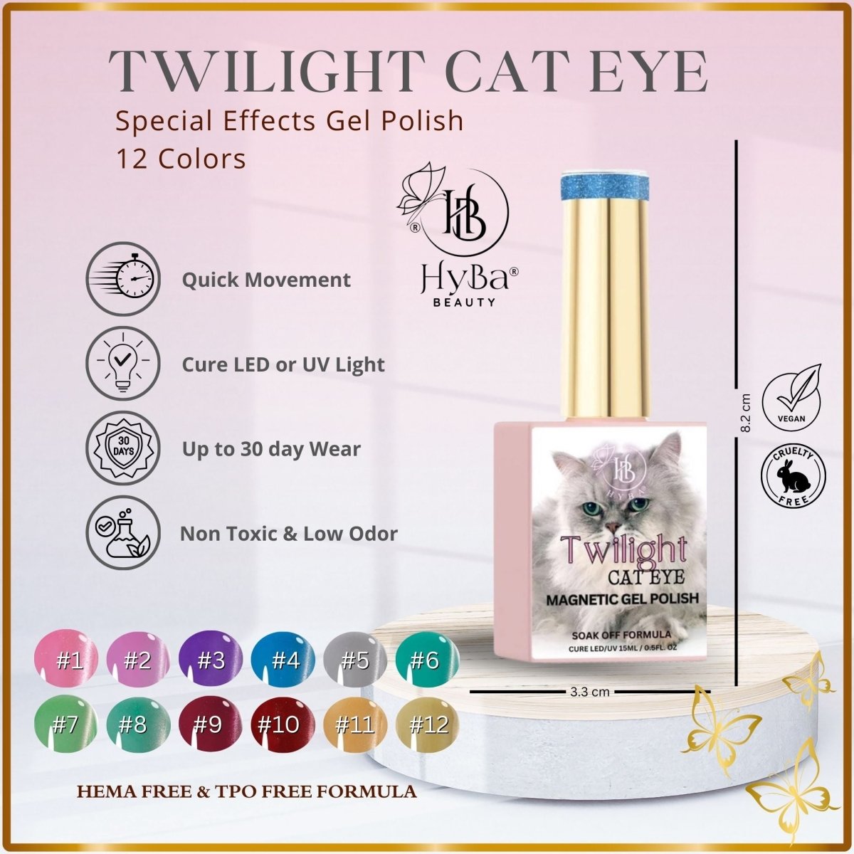 TWILIGHT Cat Eye Collection 2 - Magnetic Gel Polish - HYBA BEAUTY