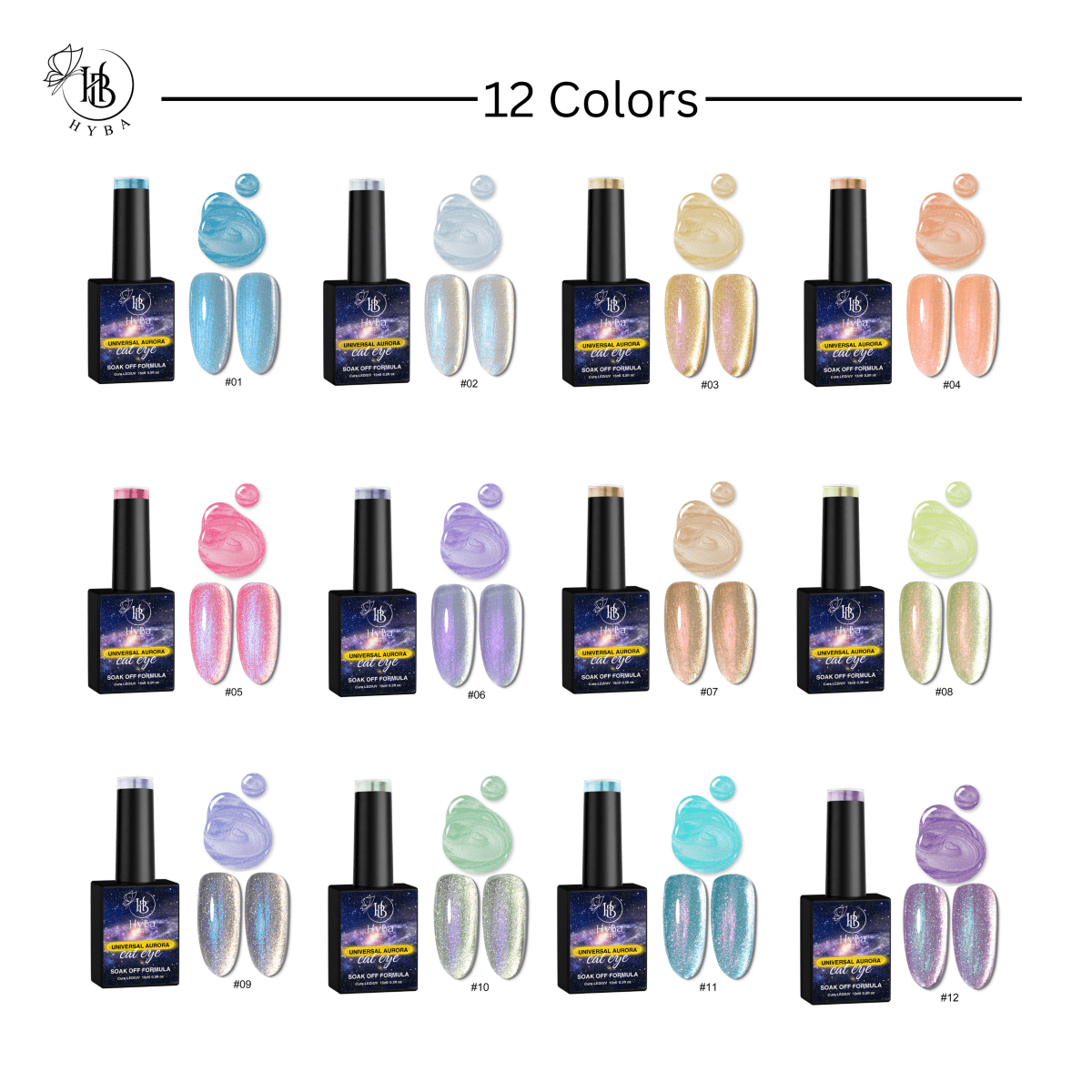 UNIVERSAL AURORA Cat Eye Collection - 12 colors - HYBA BEAUTY