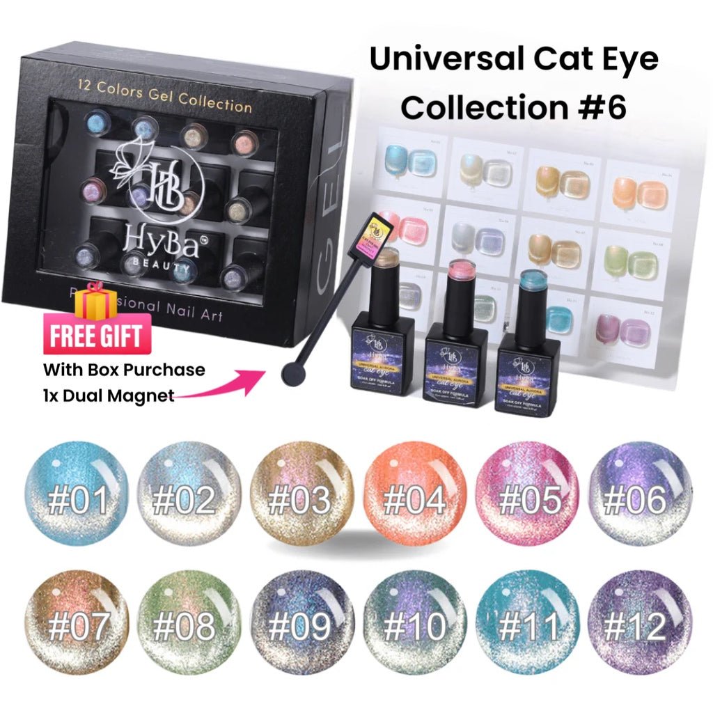 UNIVERSAL Cat Eye Collection 6 - 12 Colors Box Set - CLEARANCE - HYBA BEAUTY