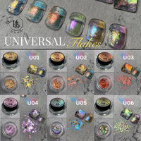 UNIVERSAL FLAKES COLLECTION 1 - 6 Colors Box Set - HYBA BEAUTY